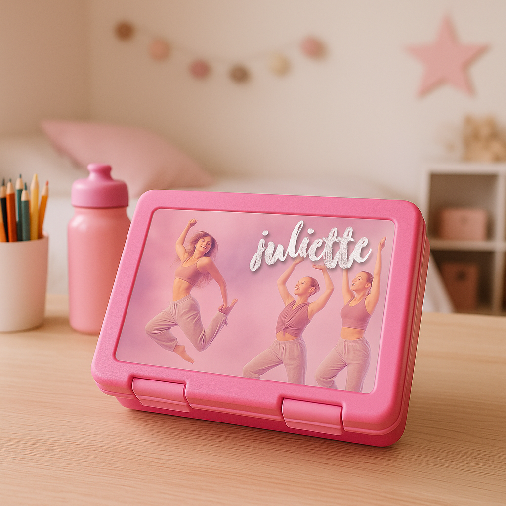 Boite à gouter personnalisée (couleur rose)