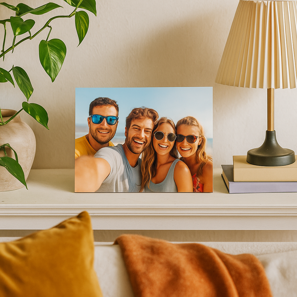 Votre photo sur panneau aluminium brillant - Format "A4"