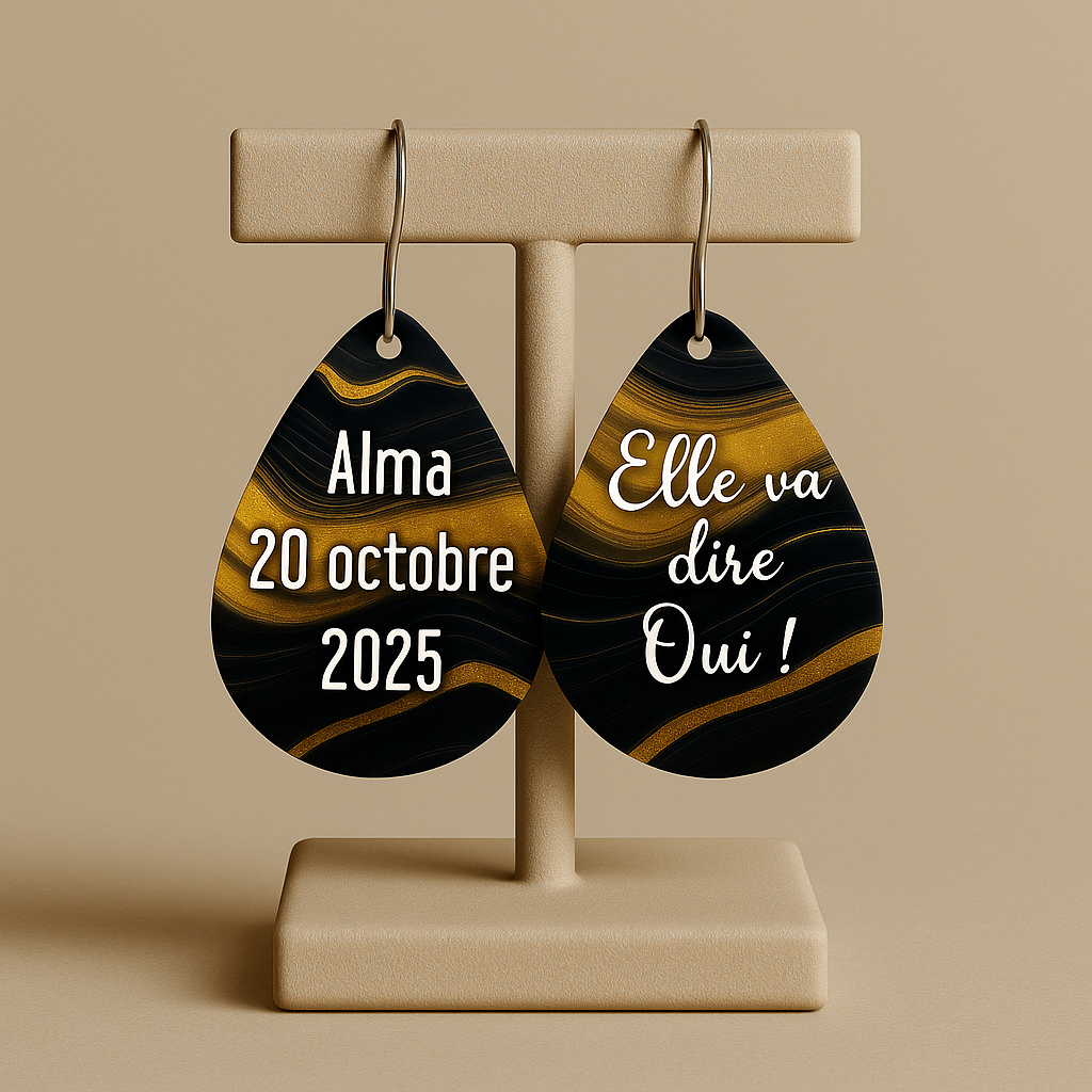 Boucles d'oreilles personnalisées