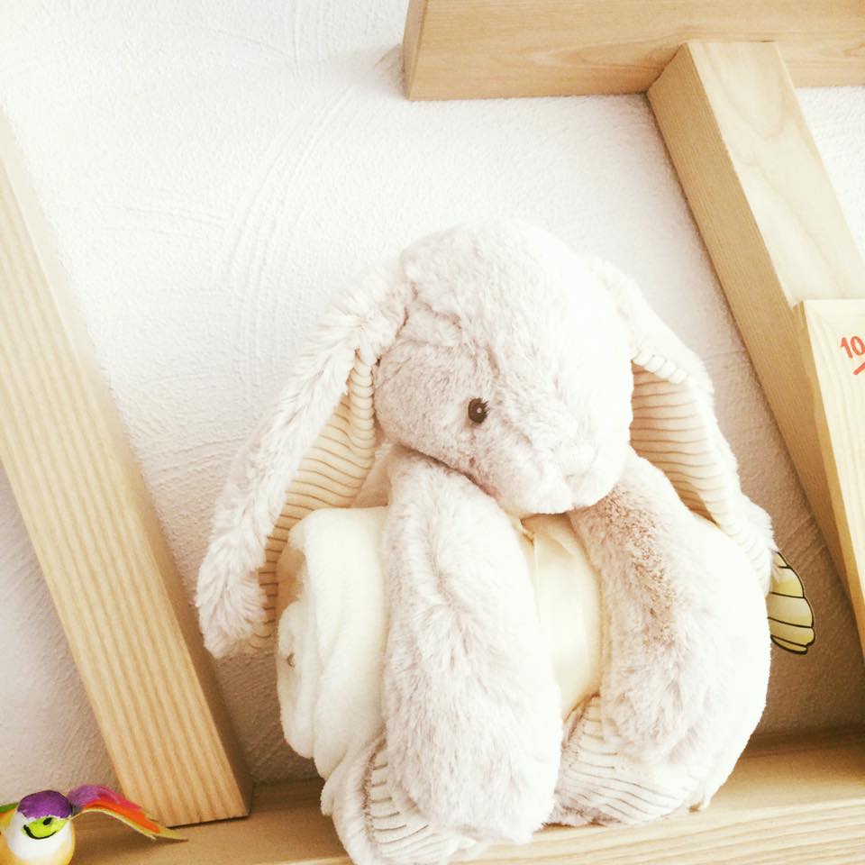 Duo Elégance - Lapin câlin et son plaid personnalisé