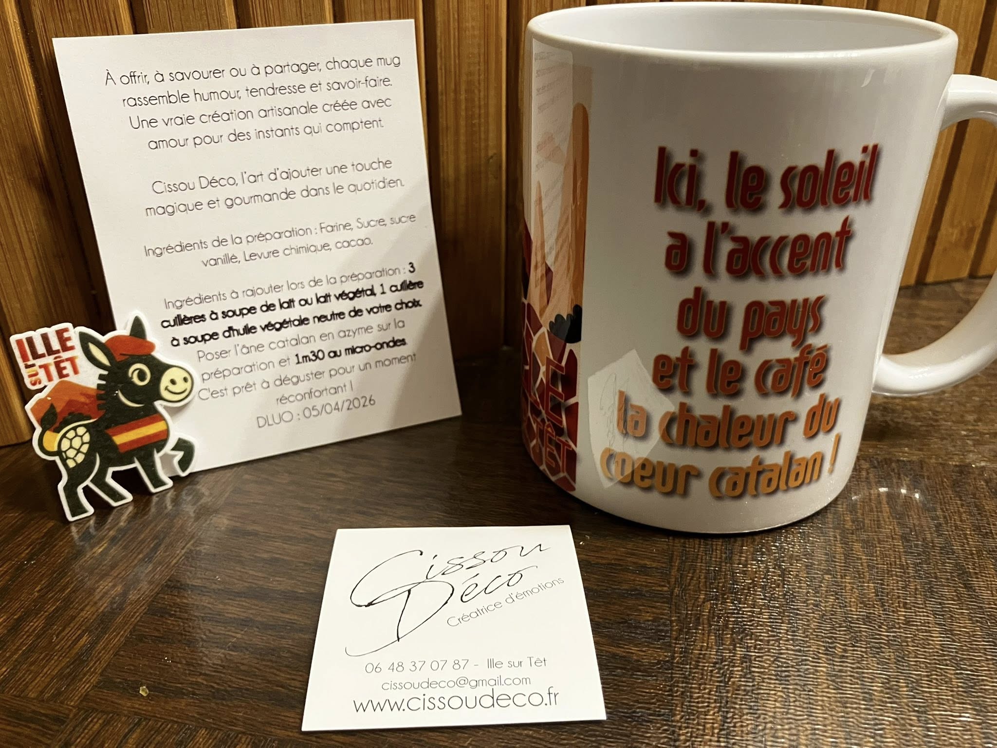 Mug et sa préparation pour mug cake - Ane catalan Ille sur Têt