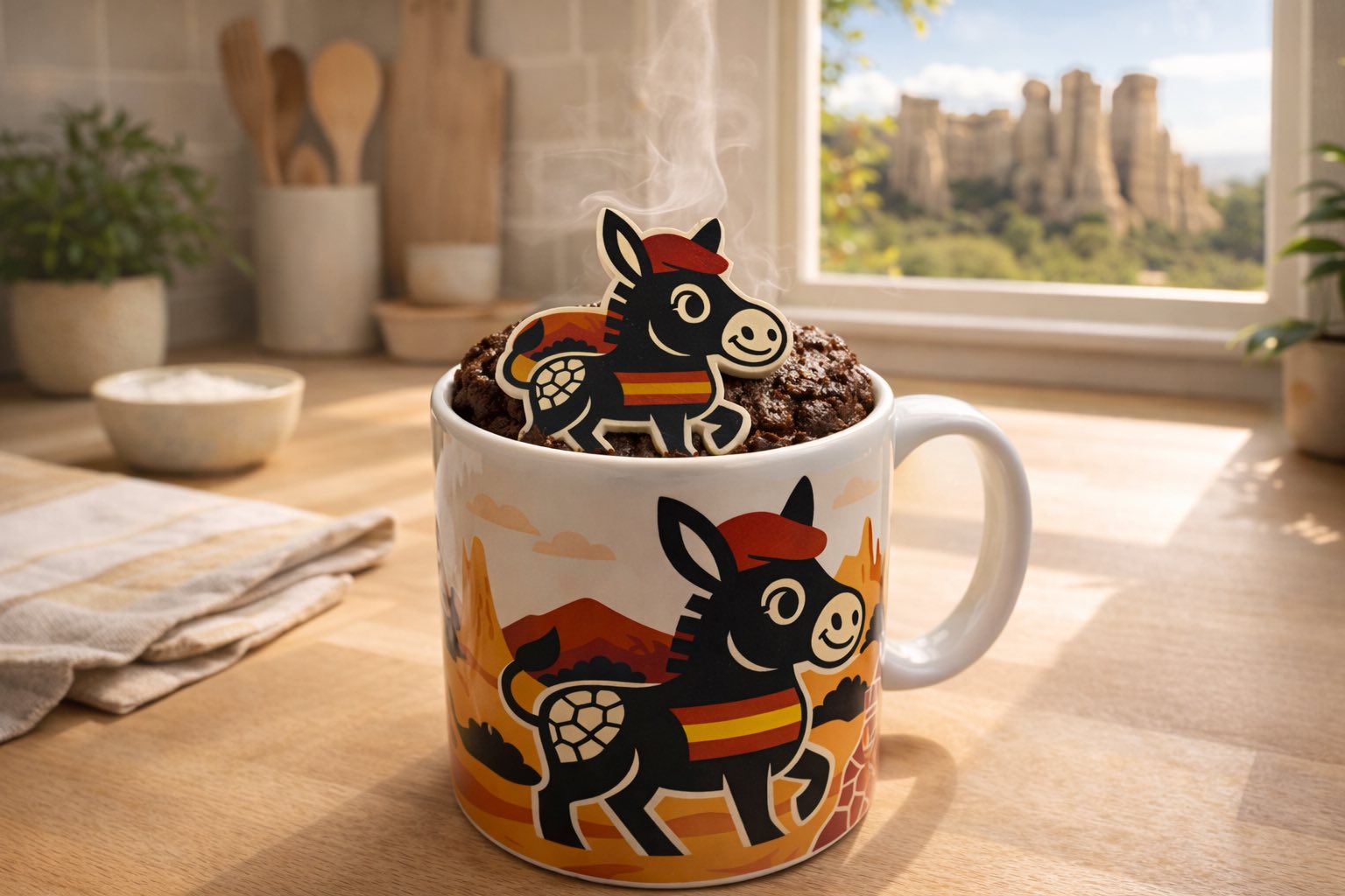 Mug et sa préparation pour mug cake - Ane catalan Ille sur Têt