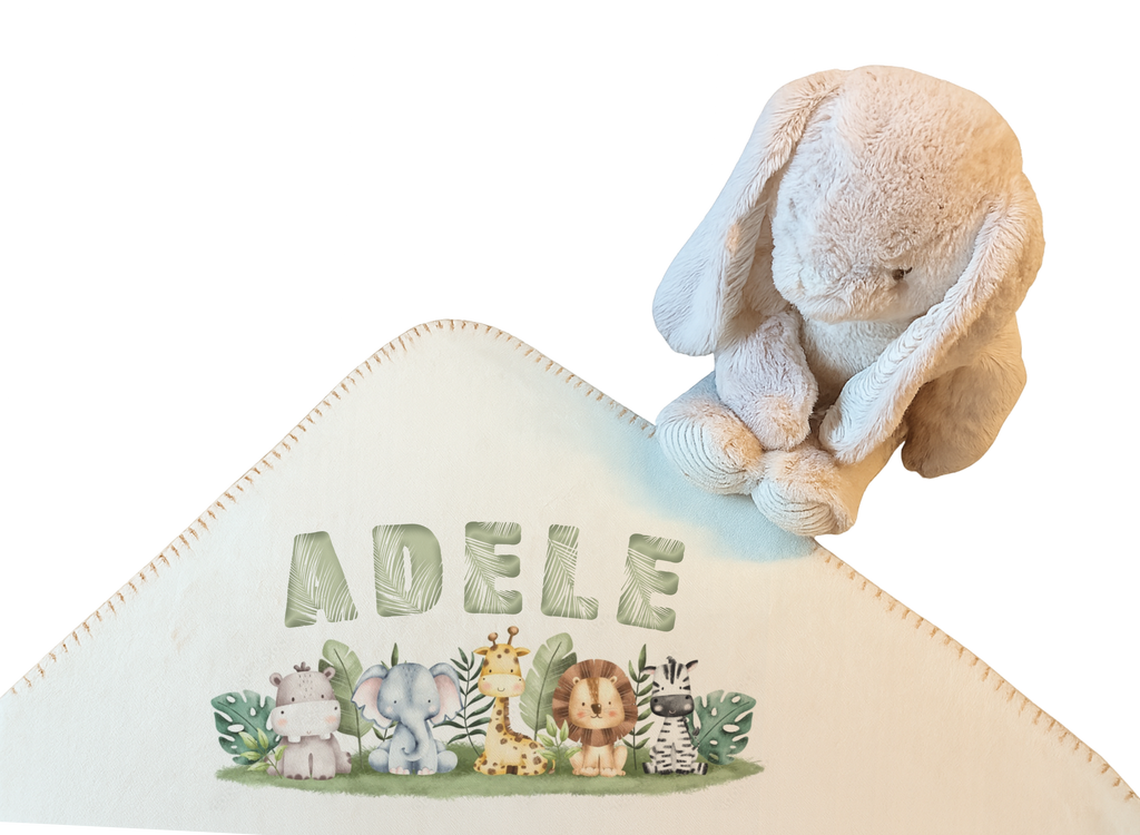 Duo Elégance - Lapin câlin et son plaid personnalisé