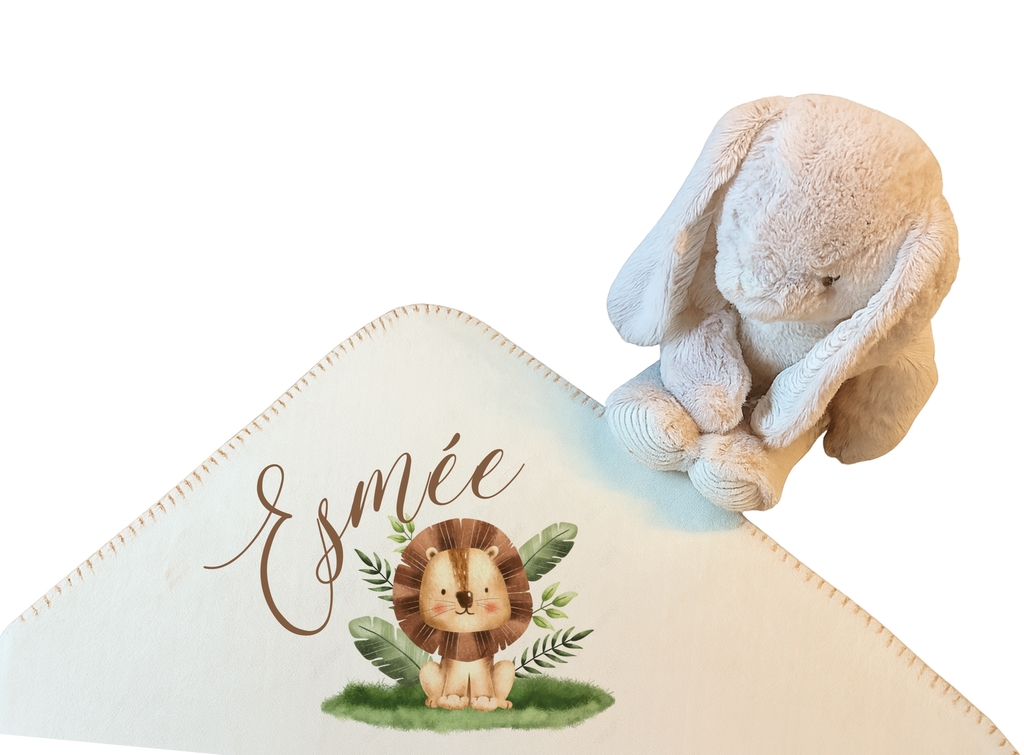 Duo Elégance - Lapin câlin et son plaid personnalisé
