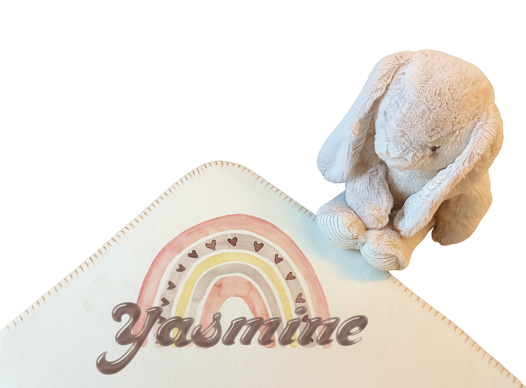 Duo Elégance - Lapin câlin et son plaid personnalisé