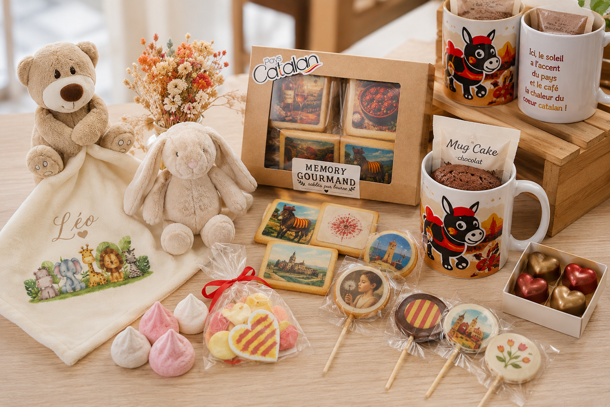Créations gourmandes et personnalisées Cissou Déco : Català Mémo, biscuits, Mug Cakes et cadeaux de naissance à Ille-sur-Têt